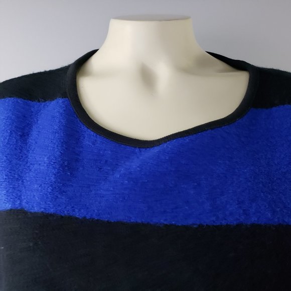 Madewell wool blend short sleeve  color block blue and black - Picture 6 of 11